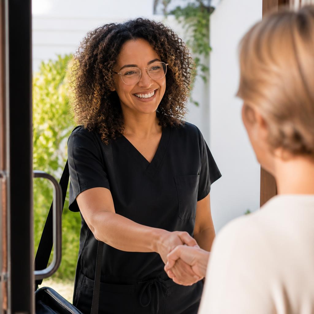 Solia mobile phlebotomist at a member's home